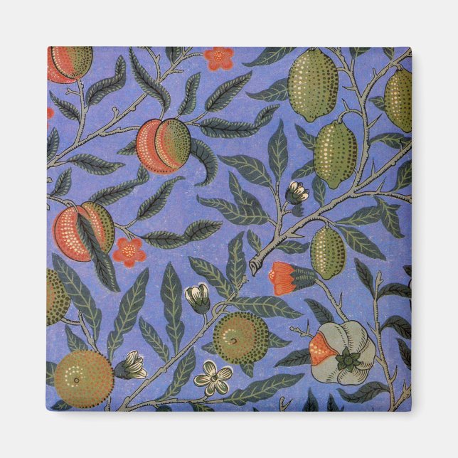 William Morris Pomegranate Blue Colorful Wallpaper Magnet (Front)