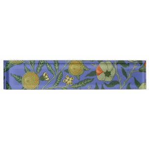 William Morris Pomegranate Blue Colorful Wallpaper Nameplate