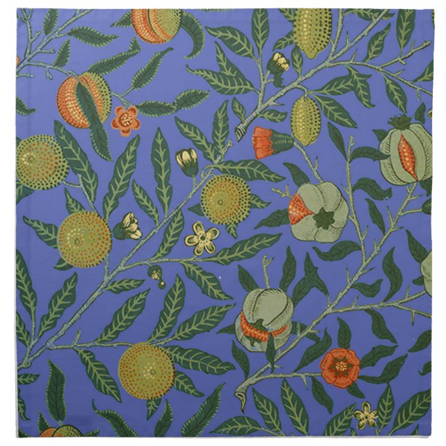 William Morris Pomegranate Blue Colorful Wallpaper Napkin (Front)