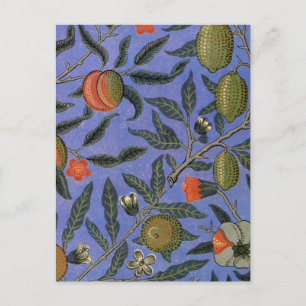 William Morris Pomegranate Blue Colorful Wallpaper Postcard