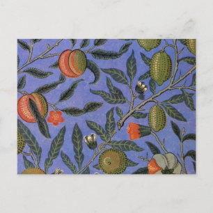William Morris Pomegranate Blue Colorful Wallpaper Postcard