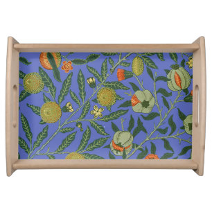 William Morris Pomegranate Blue Colorful Wallpaper Serving Tray
