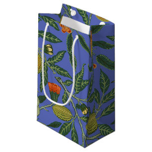William Morris Pomegranate Blue Colorful Wallpaper Small Gift Bag