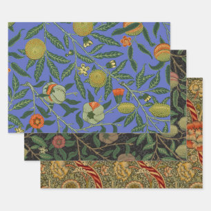 William Morris Pomegranate Blue Colorful Wallpaper Wrapping Paper Sheets