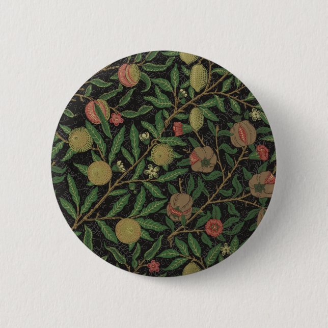 William Morris Pomegranate Classic Fruit Button (Front)