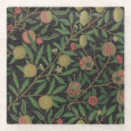 William Morris Pomegranate Classic Fruit Glass Coaster