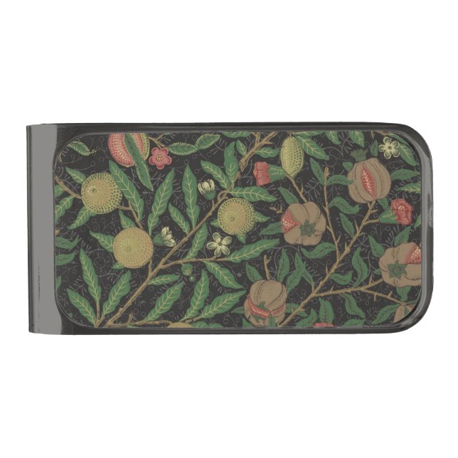 William Morris Pomegranate Classic Fruit Gunmetal Finish Money Clip (Front)