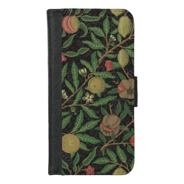 William Morris Pomegranate Classic Fruit iPhone Wallet Case (Front)