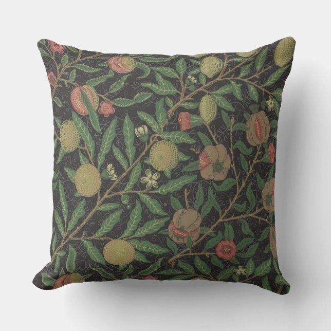 William Morris Pomegranate Classic Fruit Outdoor Pillow (Front)