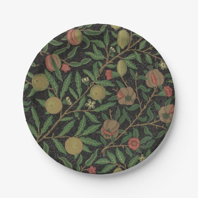 William Morris Pomegranate Classic Fruit Paper Plates (Front)