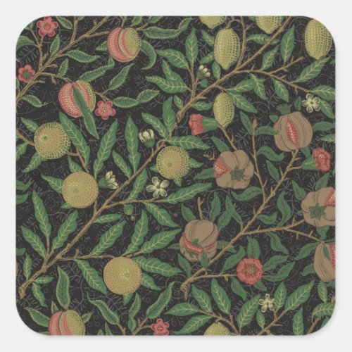 William Morris Pomegranate Classic Fruit Square Sticker