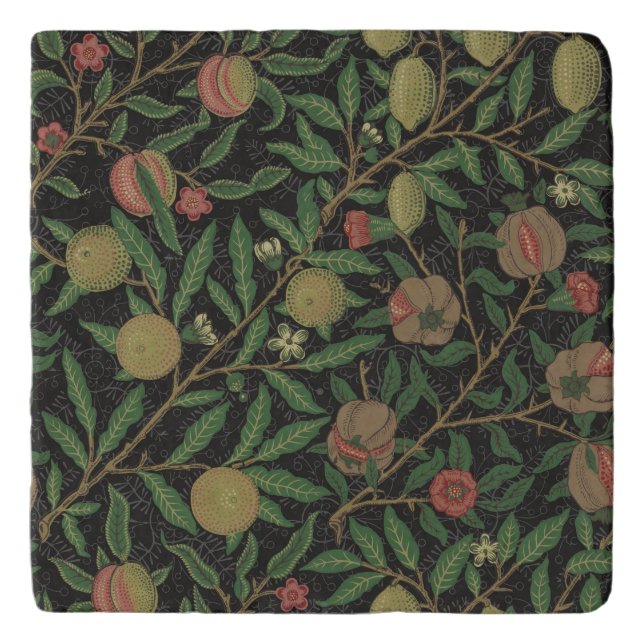 William Morris Pomegranate Classic Fruit Trivet (Front)