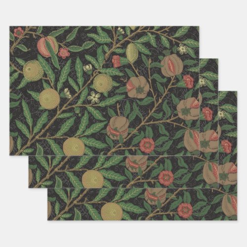 William Morris Pomegranate Classic Fruit Wrapping Paper Sheets