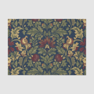William Morris Pomegranate Floral Navy Pattern Tissue Paper