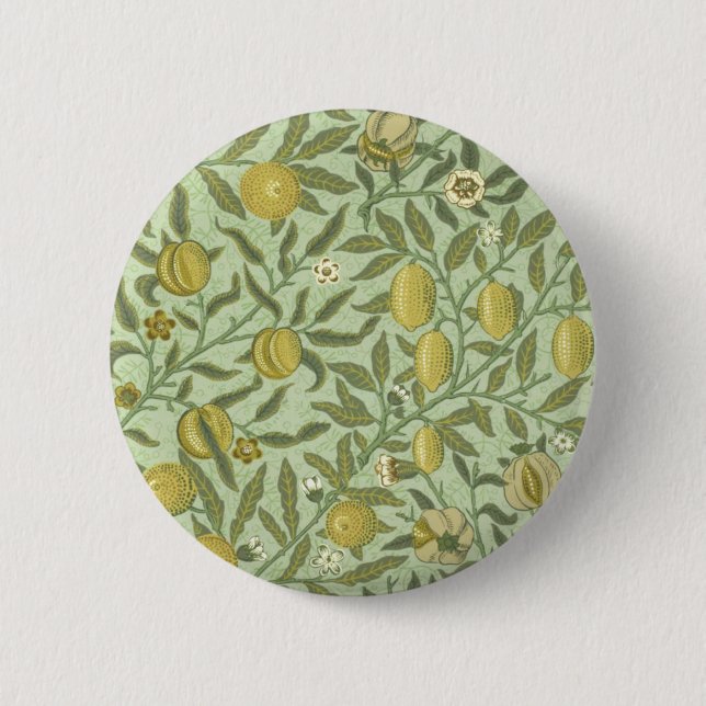 William Morris Pomegranate Fruit Design Button (Front)