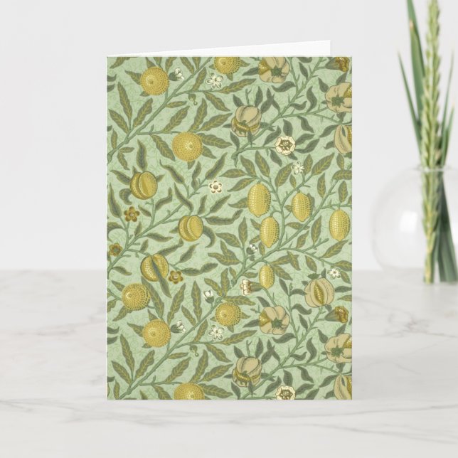 William Morris Pomegranate Fruit Design Card (Front)