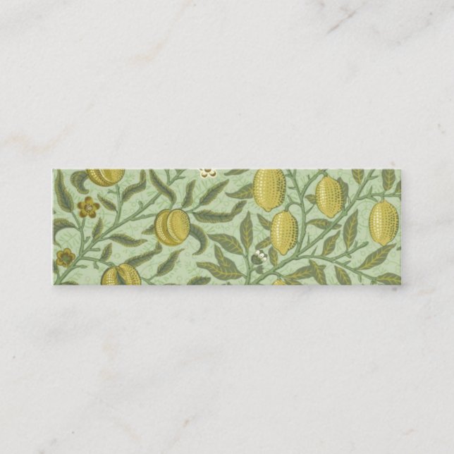 William Morris Pomegranate Fruit Design Mini Business Card (Front)