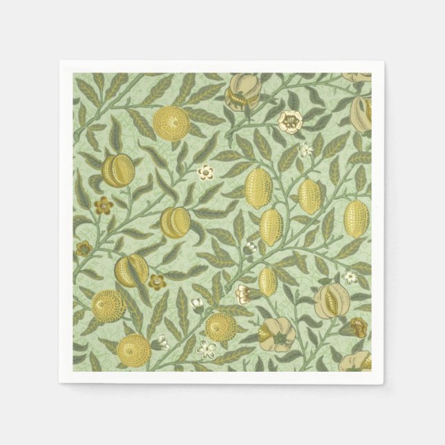 William Morris Pomegranate Fruit Design Paper Napkins (Front)