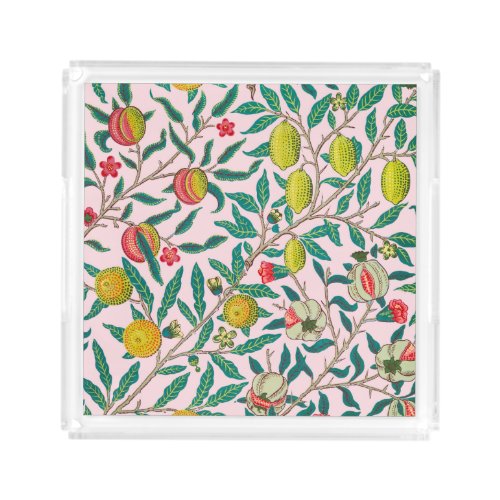 William Morris Pomegranate In Pink Acrylic Tray