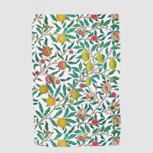 William Morris Pomegranate In White Golf Towel