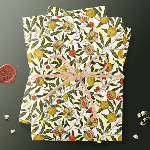 William Morris Exotic Fruit, Lemons and Pomegranates Wrapping Paper by mm  gladden