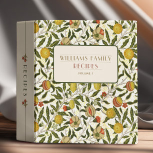 William Morris Pomegranate Lemons Fruits Pattern 3 Ring Binder