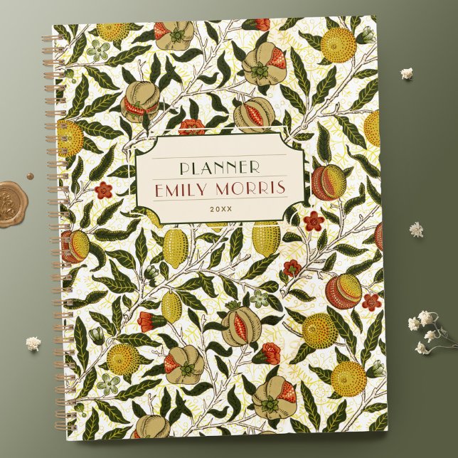 William Morris Pomegranate Lemons Fruits Pattern Planner (Creator Uploaded)