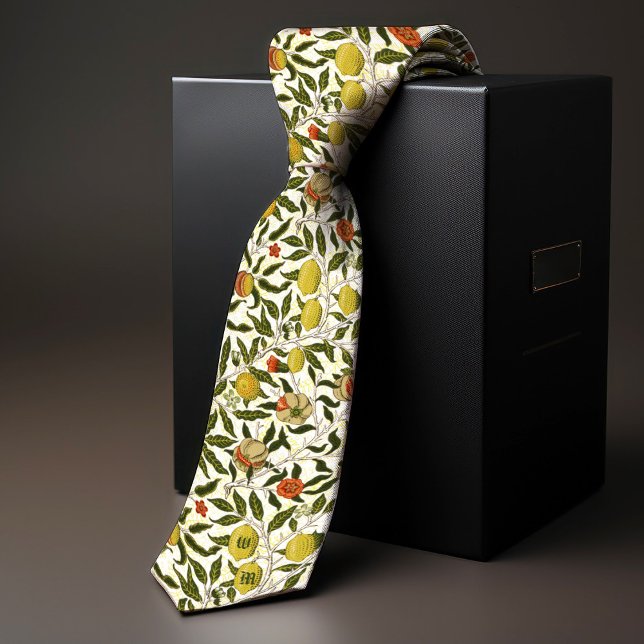 William Morris Pomegranate Lemons Yellow Fruits Neck Tie (Creator Uploaded)