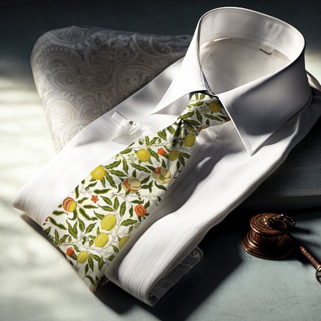 William Morris Pomegranate Lemons Yellow Fruits Neck Tie (Creator Uploaded)