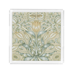 William Morris Pomegranate Pattern Antique Lily  Acrylic Tray