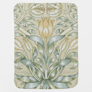 William Morris Pomegranate Pattern Antique Lily  Baby Blanket