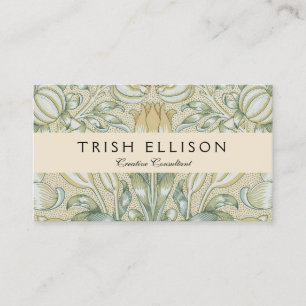 William Morris Pomegranate Pattern Antique Lily Business Card