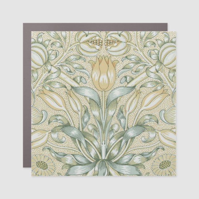 William Morris Pomegranate Pattern Antique Lily  Car Magnet (Front)