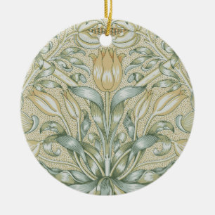 William Morris Pomegranate Pattern Antique Lily  Ceramic Ornament