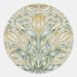 William Morris Pomegranate Pattern Antique Lily  Classic Round Sticker