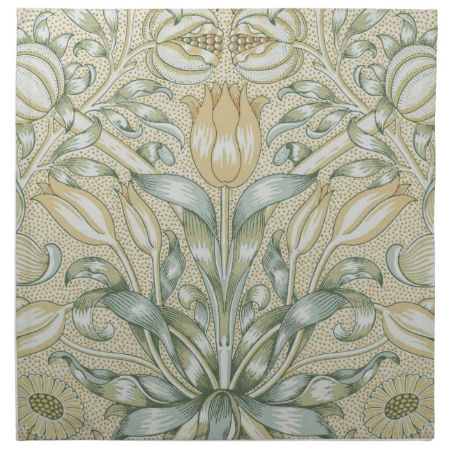William Morris Pomegranate Pattern Antique Lily  Cloth Napkin (Front)