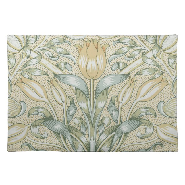 William Morris Pomegranate Pattern Antique Lily  Cloth Placemat (Front)