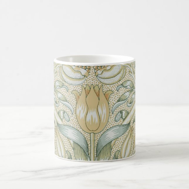 William Morris Pomegranate Pattern Antique Lily  Coffee Mug (Center)