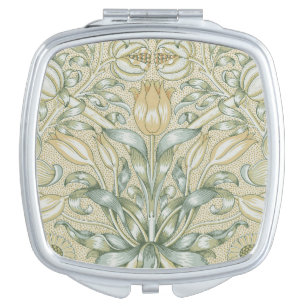 William Morris Pomegranate Pattern Antique Lily  Compact Mirror