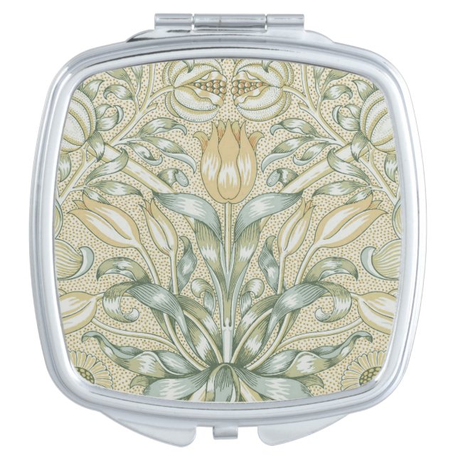 William Morris Pomegranate Pattern Antique Lily  Compact Mirror (Front)
