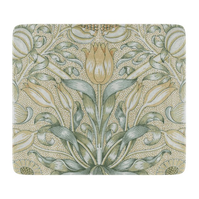 William Morris Pomegranate Pattern Antique Lily  Cutting Board (Front)