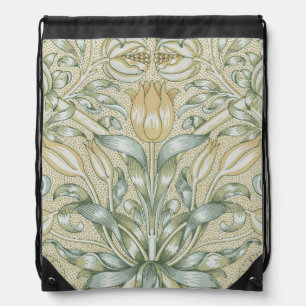 William Morris Pomegranate Pattern Antique Lily Drawstring Bag