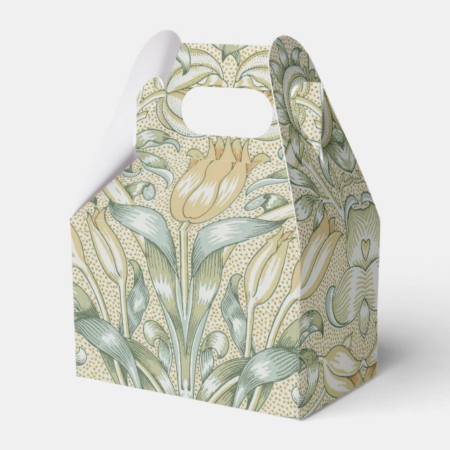 William Morris Pomegranate Pattern Antique Lily  Favor Boxes (Back Side)