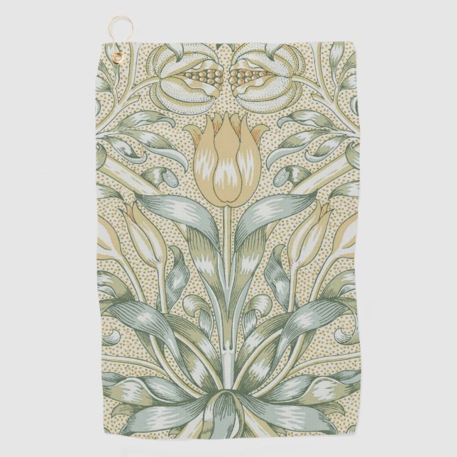 William Morris Pomegranate Pattern Antique Lily  Golf Towel (Front)