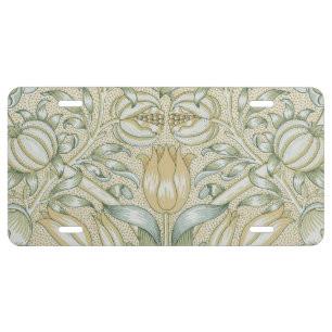 William Morris Pomegranate Pattern Antique Lily  License Plate