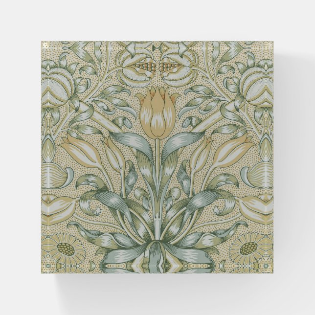 William Morris Pomegranate Pattern Antique Lily  Paperweight (Front)