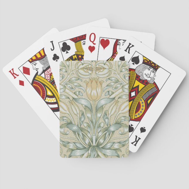 William Morris Pomegranate Pattern Antique Lily  Poker Cards (Back)