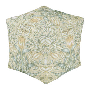 William Morris Pomegranate Pattern Antique Lily  Pouf