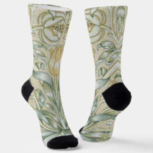 William Morris Pomegranate Pattern Antique Lily Socks