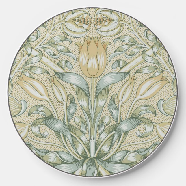 William Morris Pomegranate Pattern Antique Lily  Wireless Charger (Front)